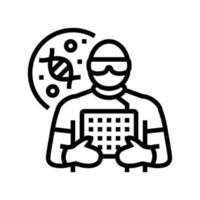 biomedical engineer worker line icon vector illustration