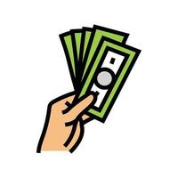 rich money hand color icon vector illustration