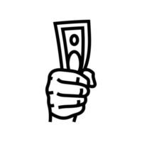 salvar dinero mano línea icono vector ilustración