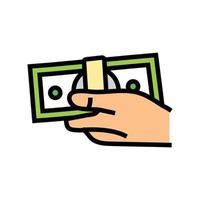 investment money hand color icon vector illustration