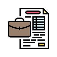 work document file color icon vector illustration
