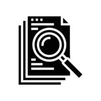 search document file glyph icon vector illustration