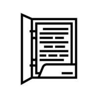 oficina documento archivo línea icono vector ilustración