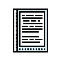 page document file color icon vector illustration