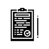 check document file glyph icon vector illustration