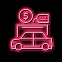 car rental neon glow icon illustration vector