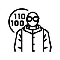 software engineer worker line icon vector illustration