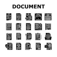 document paper file business page icons set vector