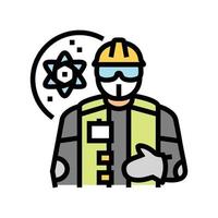 nuclear ingeniero trabajador color icono vector ilustración