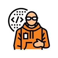 computer engineer worker color icon vector illustration