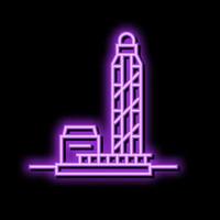 core drilling steel production neon glow icon illustration vector