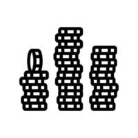 stack coin gold line icon vector illustration