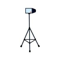 Video camera on tripod. Professional photography. Photo equipment isolated on white vector