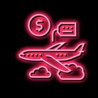 airplane rental neon glow icon illustration vector