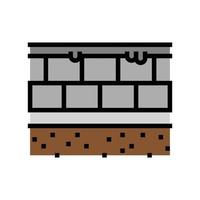 damp proof course building house color icon vector illustration