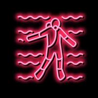 buzo nadando bajo el agua color icono vector ilustración