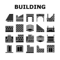 building house structure icons set vector