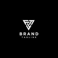 Simple geometric monogram design of three letter F rotating to form a triangle. The Three Letters F Form A Triangle Logo Design. vector