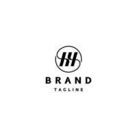 Two Letter h Inside a Circle Line. Two letter H's are perfectly opposite to form a circle from the center line. vector