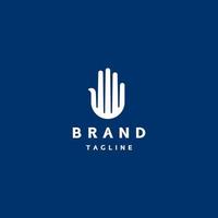 Minimalist palm logo design. Representing an open right hand, an image that has been recognized and used as a sign of protection many times throughout history. vector