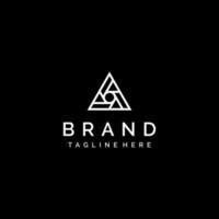 Triangle Logo Template With Camera Shutter Pattern Inside black background. Triangle With Camera Shutter Motif. vector