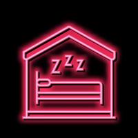 sleeping in bed color icon vector illustration