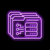 storage folder neon glow icon illustration vector