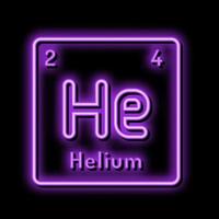 helio químico elemento neón resplandor icono ilustración vector