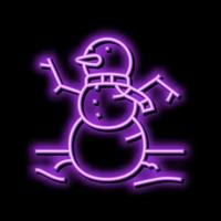 snowman winter neon glow icon illustration vector