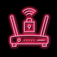 wifi router lock color icon vector illustration