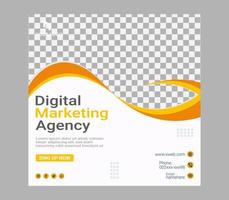 creative marketing agency corporate business square social media post banner vector