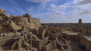 panorama av de gammal stad av shali i de siwa oas, egypten video