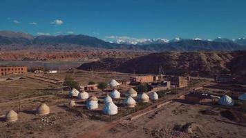 Authentic Yurts in Traditional Kyrgyz style on the shore of Issyk Kul Lake video