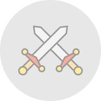 Sword Fighting Vector Icon Design