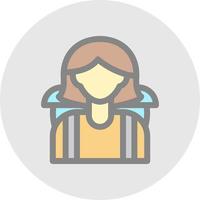 diseño de icono de vector de mujer viajera