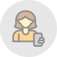 mujer tomando selfie vector icono diseño