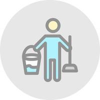 Cleaning Man Vector Icon Design