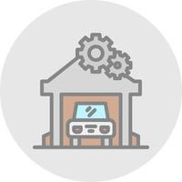 Car Repair Shop Vector Icon Design