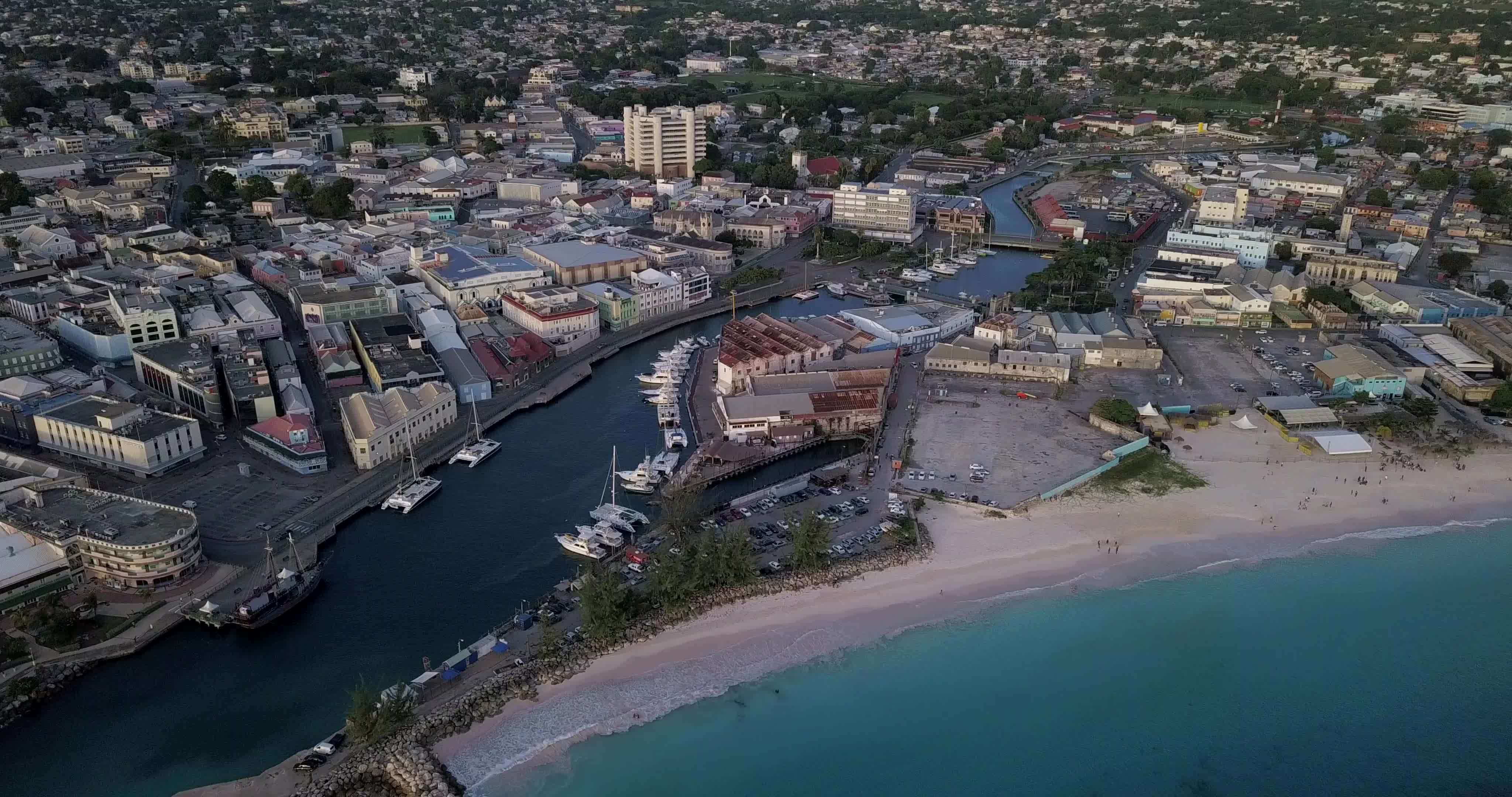 Aerial View Of Downtown Bridgetown Barbados 20379064 Stock Video At