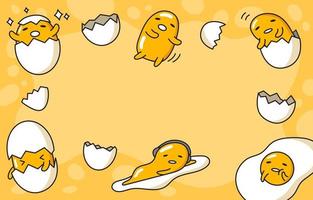 Cute Egg Yolk in Kawaii Concept vector