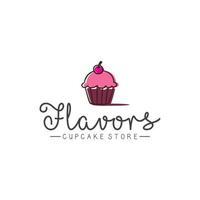 inspiración para el diseño del logotipo de la tienda de cupcakes vector