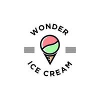 Delicious ice cream logo design, beautiful logo for your ice cream store vector