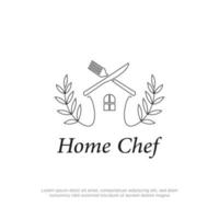 Home Chef logo design with rustic style, cooking in home vector set inspiration