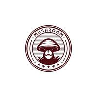 organic mushroom farm logo design, mushroom healthy farm badge and emblem isolated on white background vector