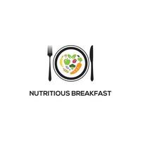 Nutritious Breakfast logo designs template, healthy logo inspirations vector