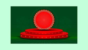 Stage design, green stage creative design vector