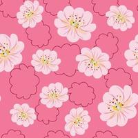 Floral pink seamless pattern. Cute floral summer background. vector