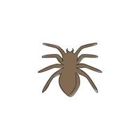 un dibujo de una sola línea de araña venenosa para la identidad del símbolo del logotipo. concepto de mascota arácnido para el icono del club de amantes de los insectos. Ilustración gráfica de vector de diseño de dibujo de línea continua de moda