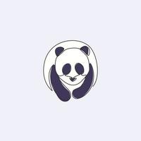 Single continuous line drawing of funny panda for corporation logo identity. Company icon concept from cute mammal animal shape. Dynamic one line draw design vector graphic illustration