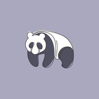 dibujo de línea continua única de panda divertido para la identidad del logotipo de la corporación. concepto de icono de empresa de forma animal lindo mamífero. Ilustración de diseño gráfico de dibujo vectorial de una línea moderna vector